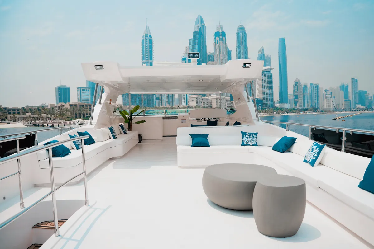 Luxury Motor Yacht, a motor yacht at Dubai Harbour, United Arab Emirates