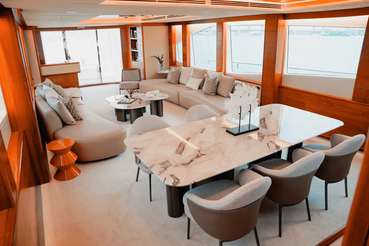 Luxury Motor Yacht, a motor yacht at Dubai Harbour, United Arab Emirates