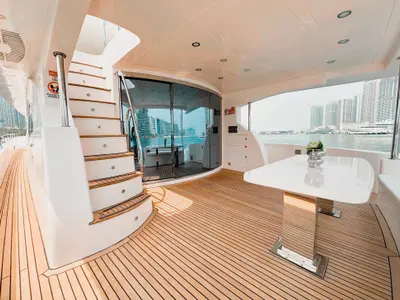 Luxury Motor Yacht, a motor yacht at Dubai Harbour, United Arab Emirates