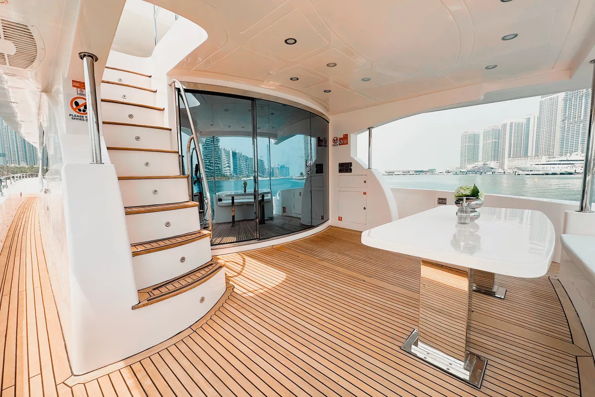 Luxury Motor Yacht, a motor yacht at Dubai Harbour, United Arab Emirates