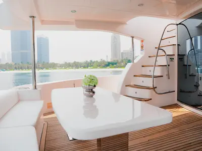 Luxury Motor Yacht, a motor yacht at Dubai Harbour, United Arab Emirates