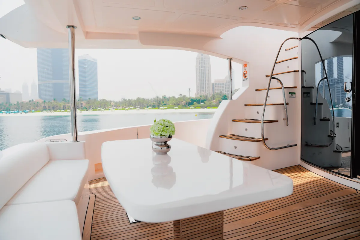 Luxury Motor Yacht, a motor yacht at Dubai Harbour, United Arab Emirates