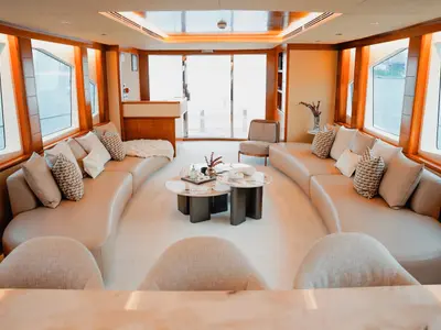 Luxury Motor Yacht, a motor yacht at Dubai Harbour, United Arab Emirates