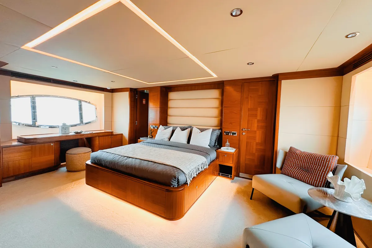 Luxury Motor Yacht, a motor yacht at Dubai Harbour, United Arab Emirates