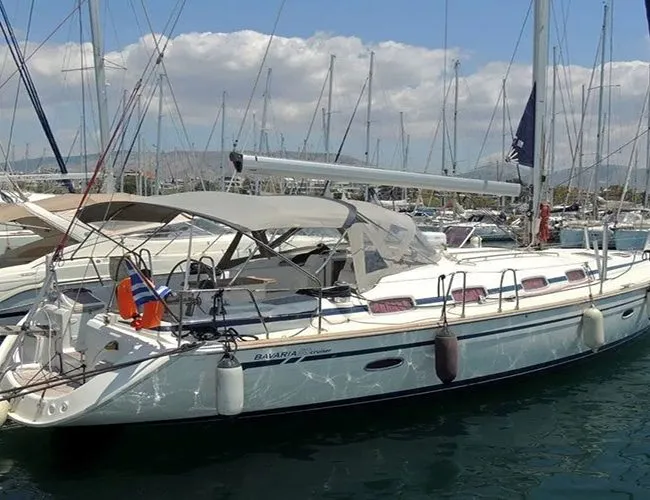 Exterior view of Paolo, a Bavaria 50 sailboat at Municipal Unit of Lefkada, Greece