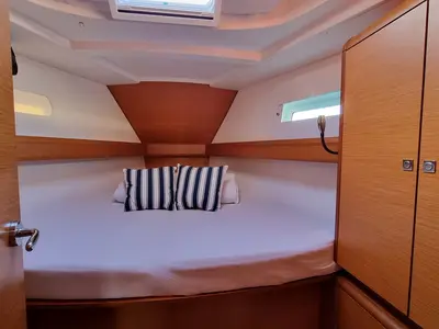Cabin on Blue Moon, a Jeanneau Sun Odyssey 449 sailboat at Grad Pula, Croatia