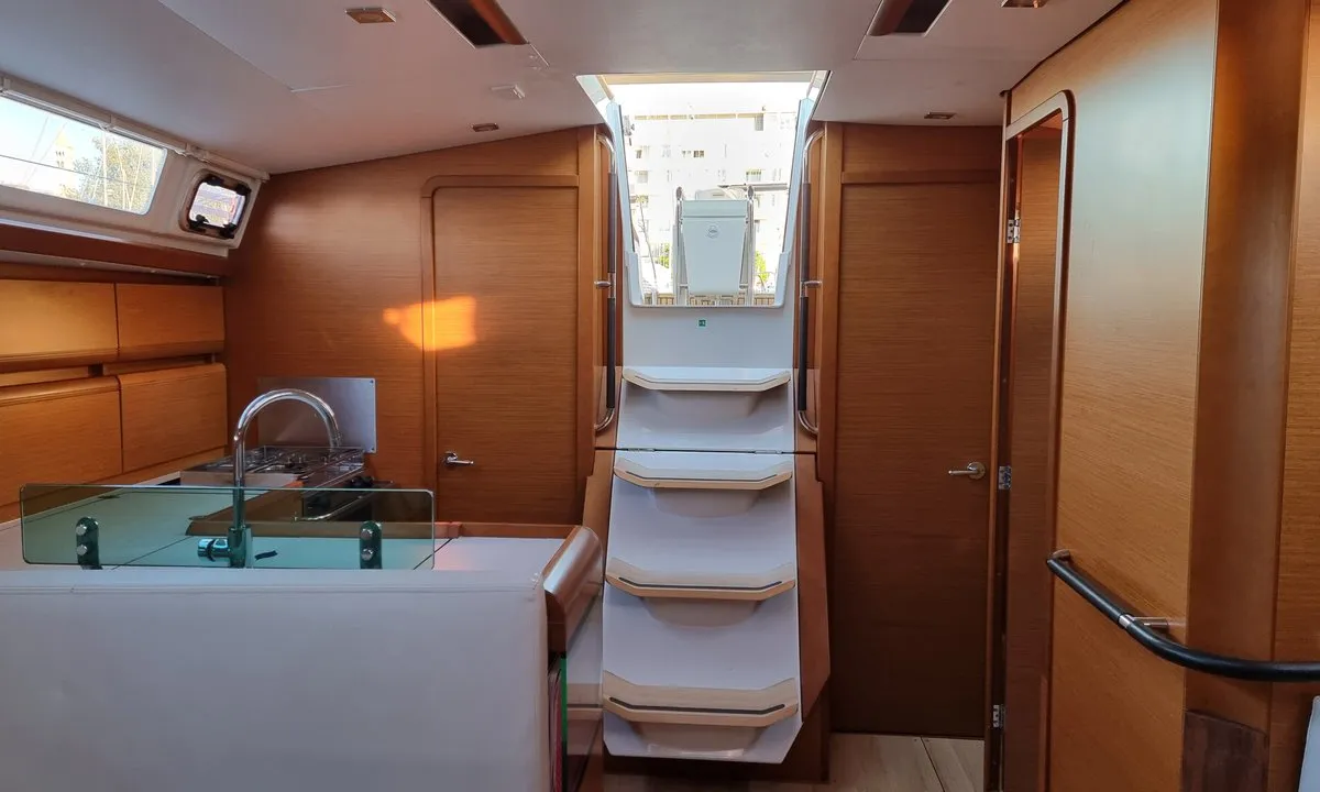 Salon of Blue Moon, a Jeanneau Sun Odyssey 449 sailboat at Grad Pula, Croatia