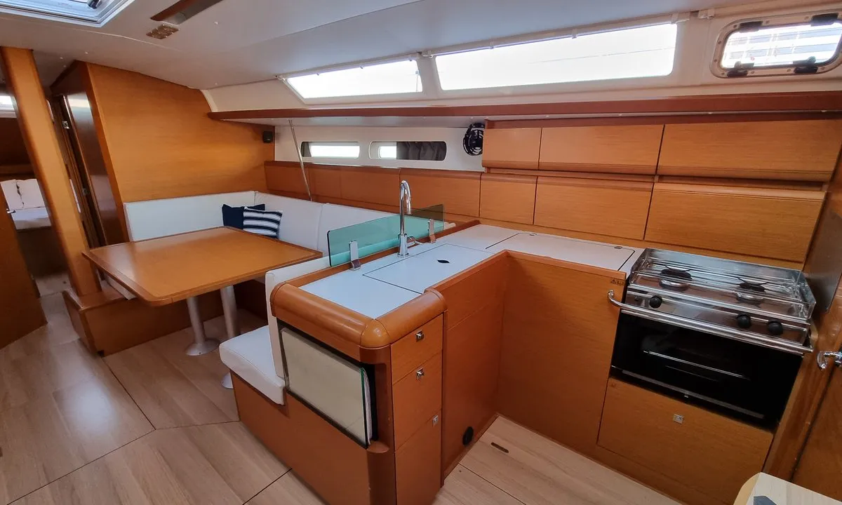 Galley of Blue Moon, a Jeanneau Sun Odyssey 449 sailboat at Grad Pula, Croatia