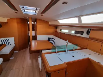 Salon of Blue Moon, a Jeanneau Sun Odyssey 449 sailboat at Grad Pula, Croatia