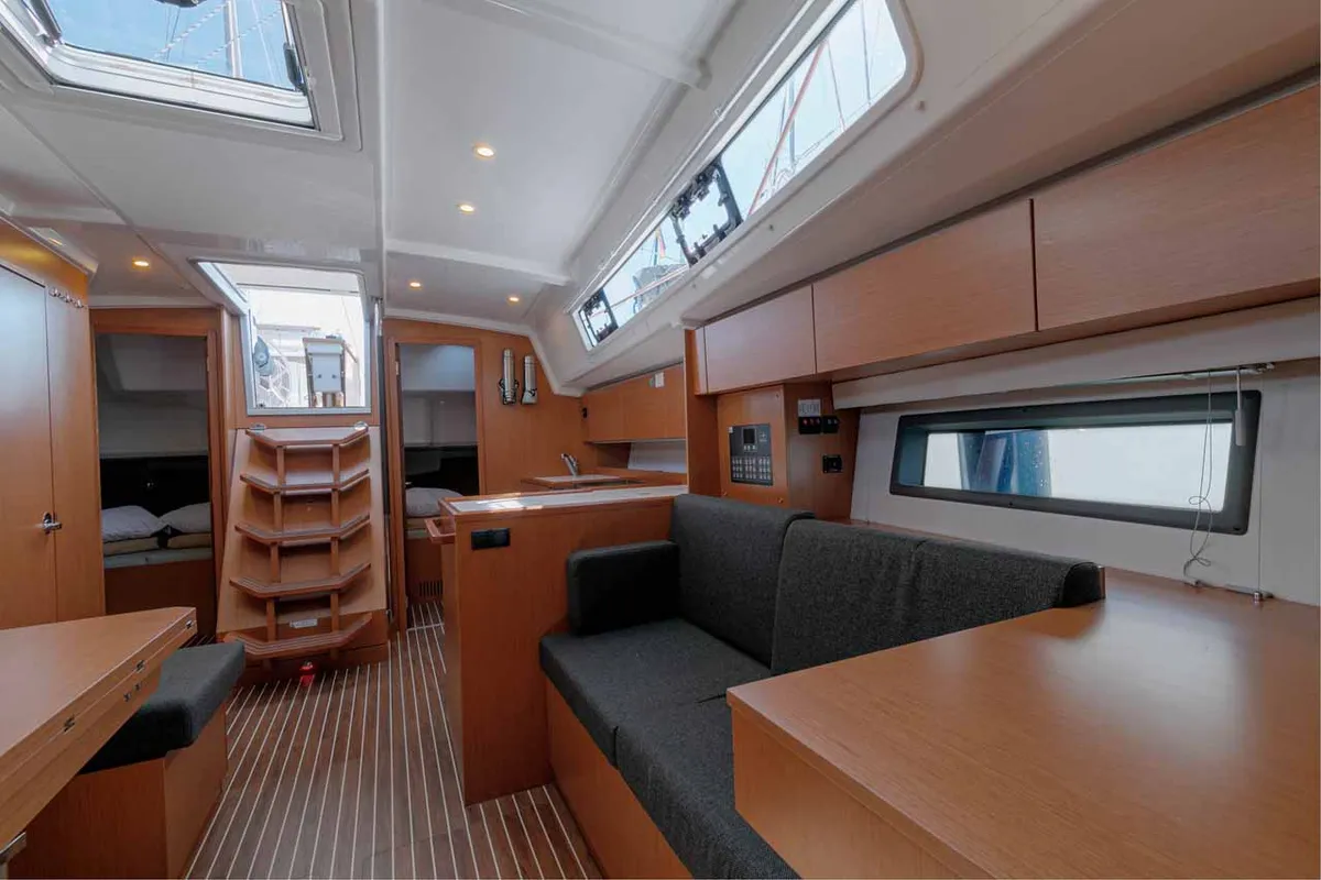Salon of Ironic, a Bavaria C42 sailboat at Municipal Unit of Lefkada, Greece