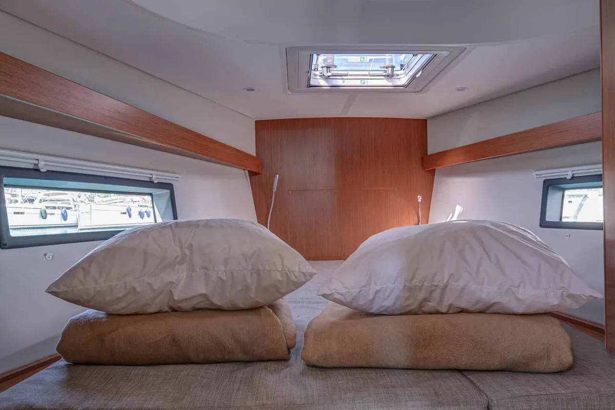 Cabin on Ironic, a Bavaria C42 sailboat at Municipal Unit of Lefkada, Greece