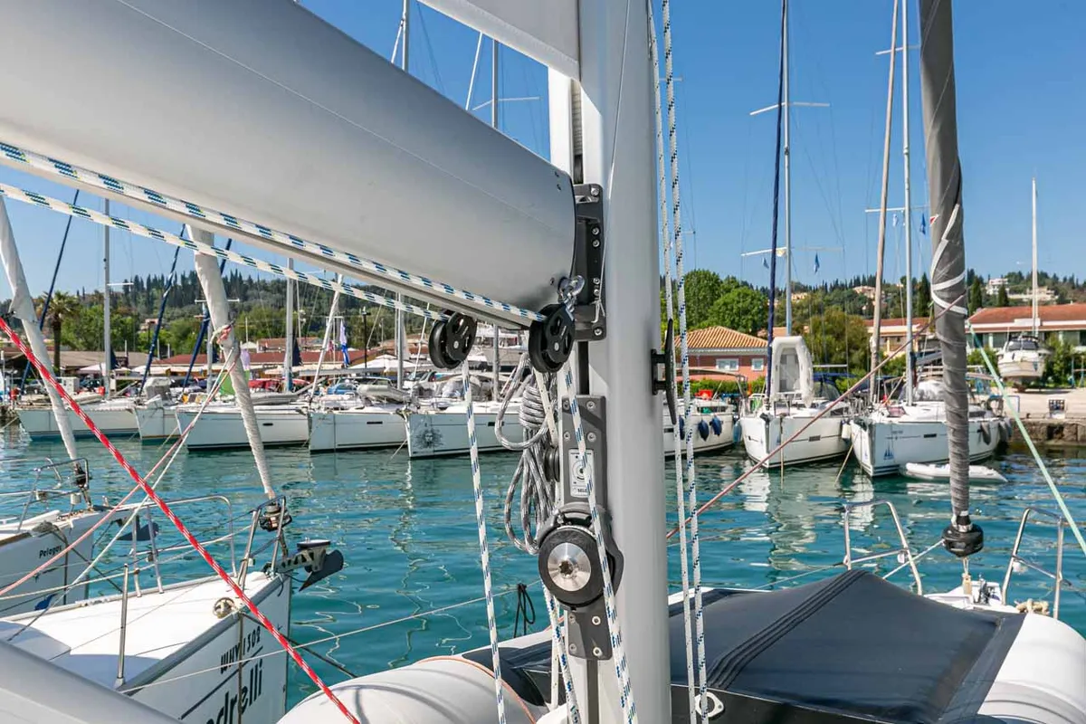 Ironic, a Bavaria C42 sailboat at Municipal Unit of Lefkada, Greece