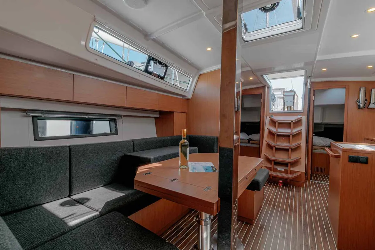 Salon of Ironic, a Bavaria C42 sailboat at Municipal Unit of Lefkada, Greece