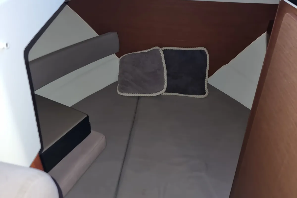 Cabin on Classic, a Jeanneau Merry Fisher 795 motorboat at Grad Opatija, Croatia