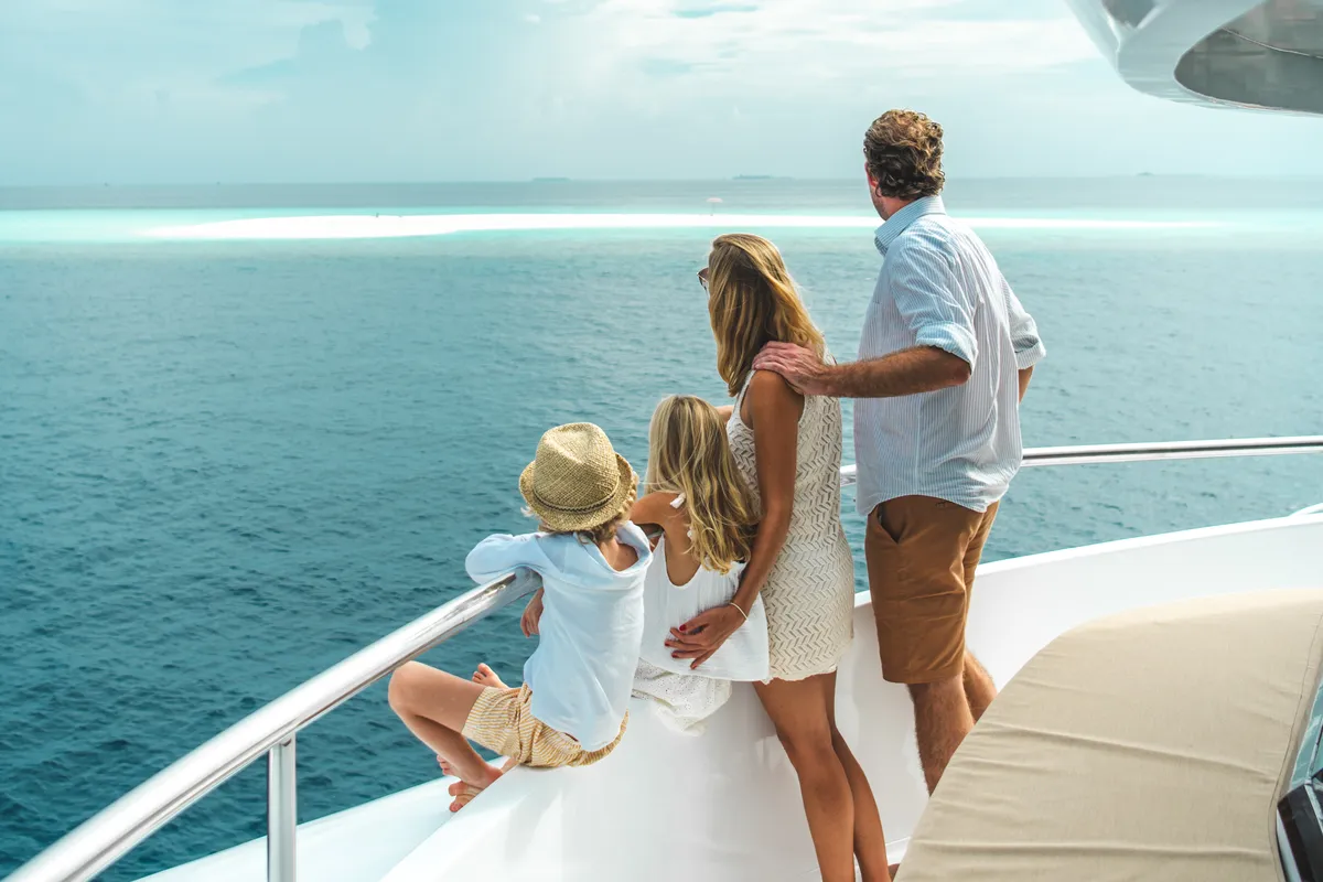 Deck of Alice, a Gulet Luxury Motor Yacht sailboat at Malé, Maldives