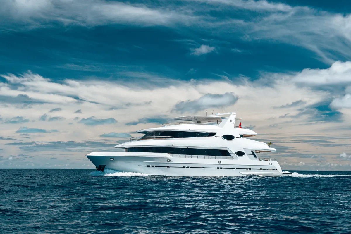 Exterior view of Alice, a Gulet Luxury Motor Yacht sailboat at Malé, Maldives