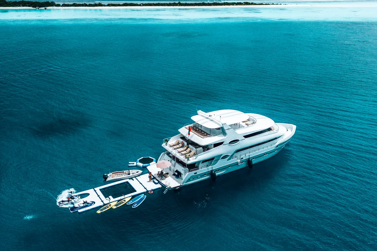 Exterior view of Alice, a Gulet Luxury Motor Yacht sailboat at Malé, Maldives