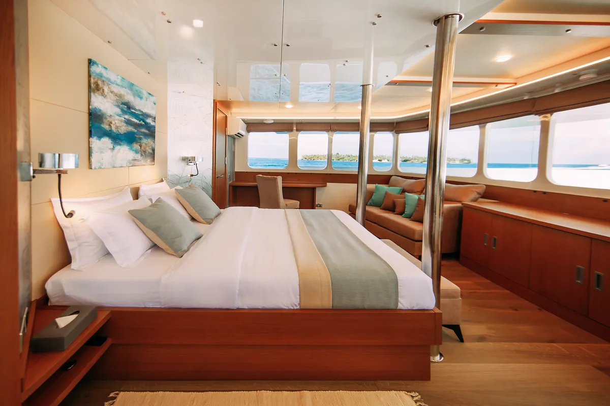 Cabin on Alice, a Gulet Luxury Motor Yacht sailboat at Malé, Maldives