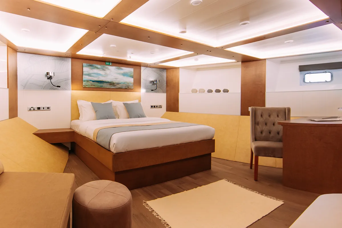 Cabin on Alice, a Gulet Luxury Motor Yacht sailboat at Malé, Maldives