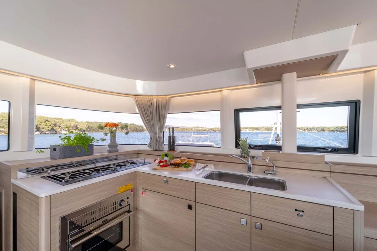 Galley of La Perla, a Lagoon 43 catamaran at Grad Šibenik, Croatia