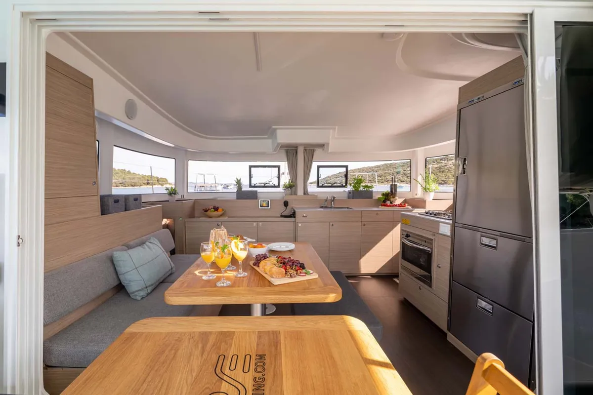 Galley of Mare Amore, a Lagoon 38 catamaran at Grad Šibenik, Croatia