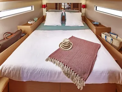 Cabin on Sea Friends, a Jeanneau Sun Odyssey 440 sailboat at Marmaris, Turkey