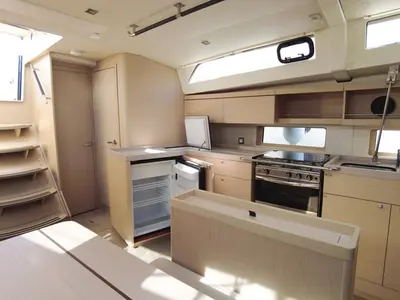 Galley of Folie Douce, a Beneteau Oceanis 46.1 sailboat at Hyères, France