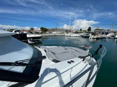 Deck of Miami Vice, a Jeanneau Merry Fisher 895 motorboat at Zadar, Croatia