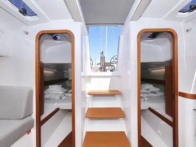 Salon of Mana, a Beneteau First 36 sailboat at Biograd na Moru, Croatia