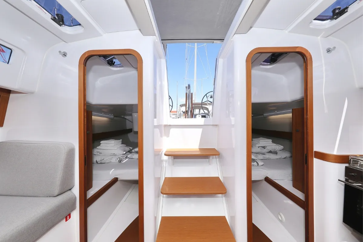Salon of Mana, a Beneteau First 36 sailboat at Biograd na Moru, Croatia