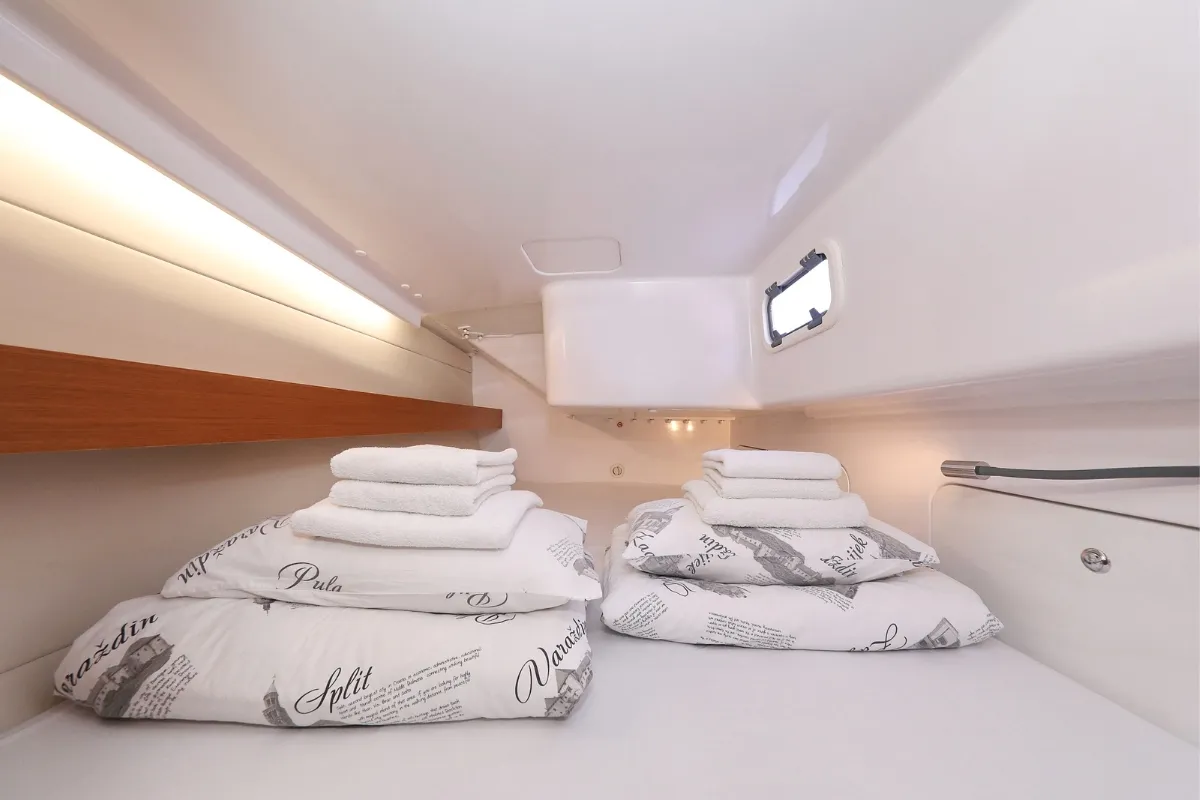 Cabin on Mana, a Beneteau First 36 sailboat at Biograd na Moru, Croatia