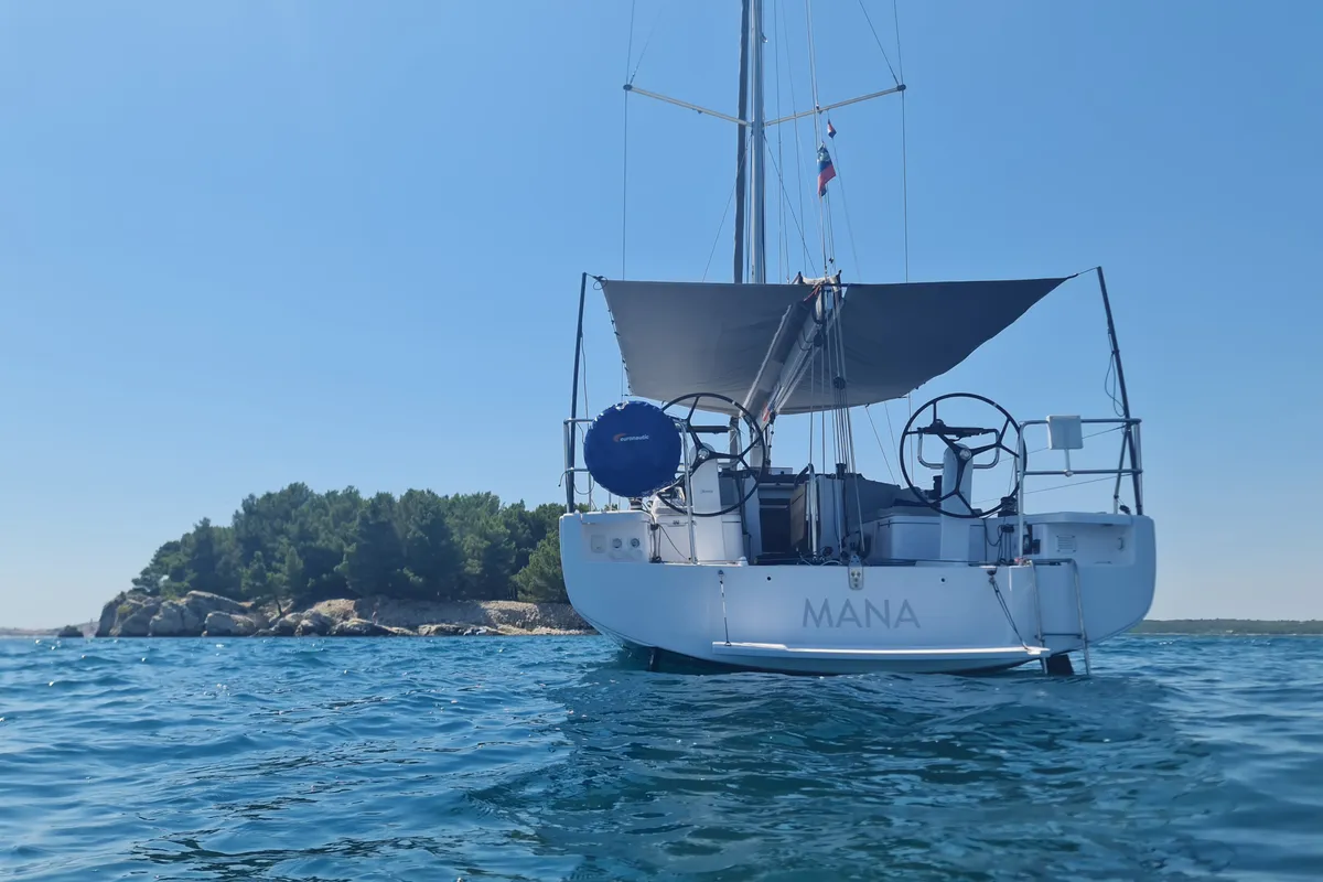 Exterior view of Mana, a Beneteau First 36 sailboat at Biograd na Moru, Croatia