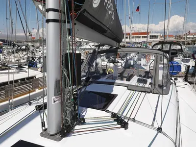 Deck of Mana, a Beneteau First 36 sailboat at Biograd na Moru, Croatia