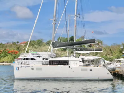 Exterior view of Sea Runner III, a Lagoon 450 F catamaran at Parham Town, British Virgin Islands