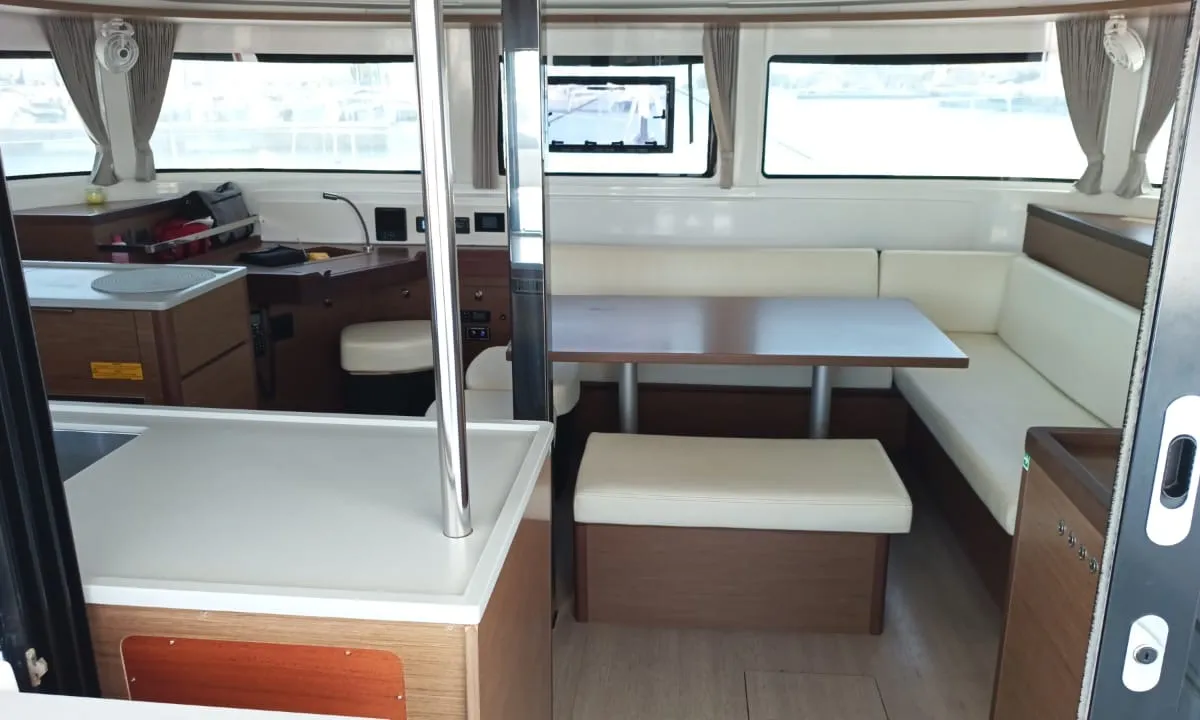 Salon of Selene, a Lagoon 46 catamaran at Municipal Unit of Anaktorio, Greece