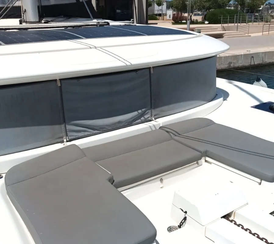 Deck of Selene, a Lagoon 46 catamaran at Municipal Unit of Anaktorio, Greece