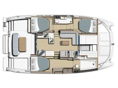 Floor plan of Chromia, a Leopard 40 PC catamaran at Road Town, British Virgin Islands