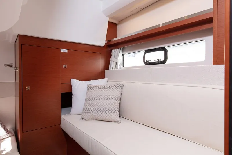 Cabin on CHROMIA, a Jeanneau Leader 36 motor yacht at Split, Croatia