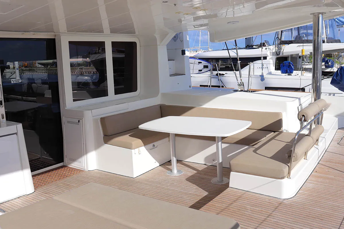 Happy Ours , a Lagoon 52 F catamaran at Road Town, British Virgin Islands