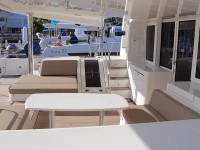 Happy Ours , a Lagoon 52 F catamaran at Road Town, British Virgin Islands