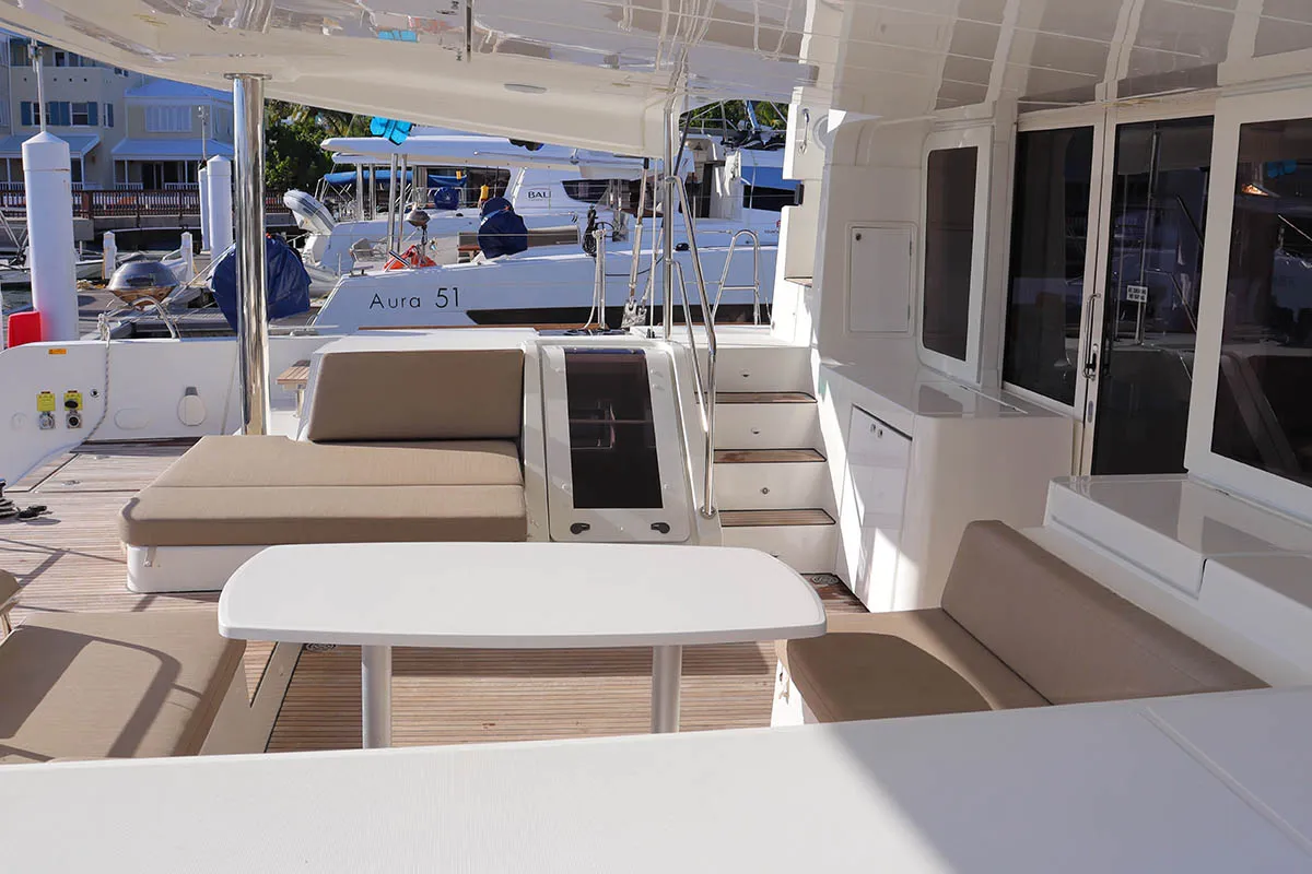 Happy Ours , a Lagoon 52 F catamaran at Road Town, British Virgin Islands