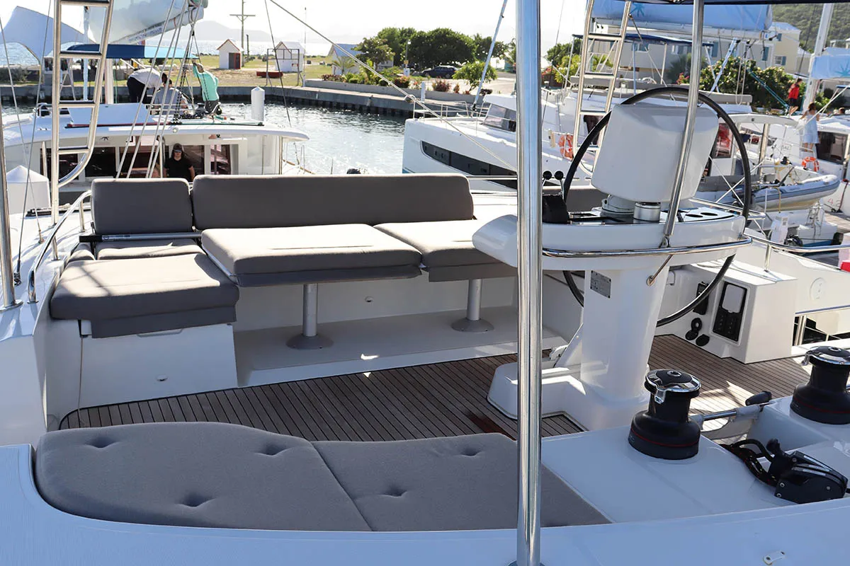 Happy Ours , a Lagoon 52 F catamaran at Road Town, British Virgin Islands