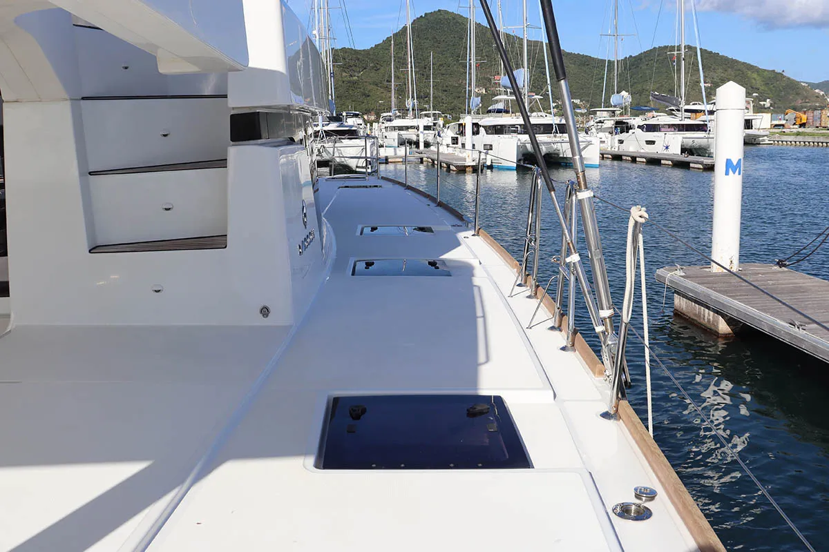 Happy Ours , a Lagoon 52 F catamaran at Road Town, British Virgin Islands
