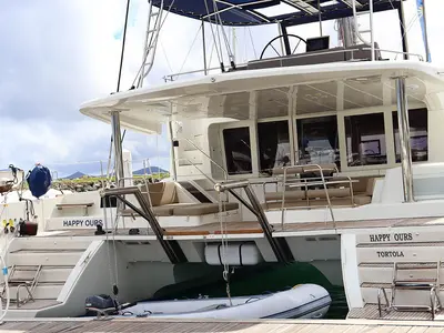 Happy Ours , a Lagoon 52 F catamaran at Road Town, British Virgin Islands