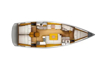 Floor plan of Pietra Di Luna, a Jeanneau Sun Odyssey 449 sailboat at Rosignano Solvay, Italy