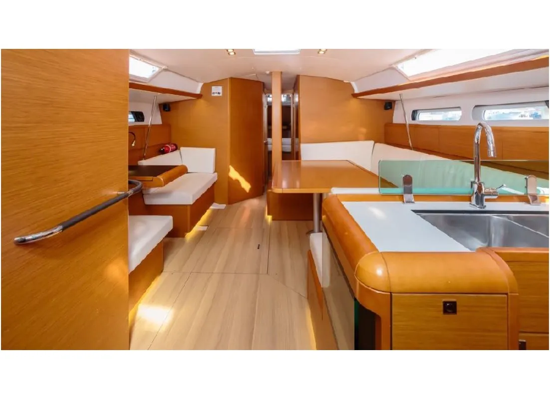 Galley of Pietra Di Luna, a Jeanneau Sun Odyssey 449 sailboat at Rosignano Solvay, Italy