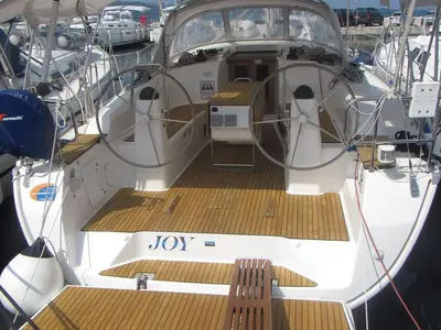 Cockpit of Joy, a Bavaria Cruiser 40 sailboat at Pirovac, Croatia