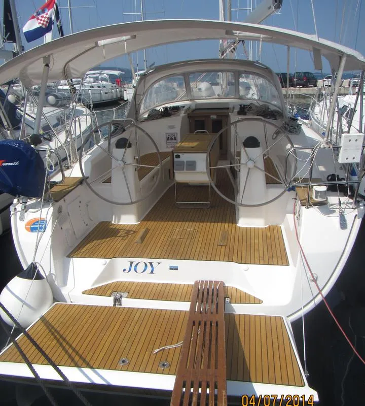 Cockpit of Joy, a Bavaria Cruiser 40 sailboat at Pirovac, Croatia