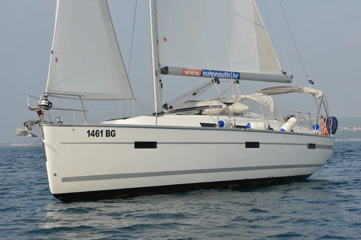 Exterior view of Joy, a Bavaria Cruiser 40 sailboat at Pirovac, Croatia