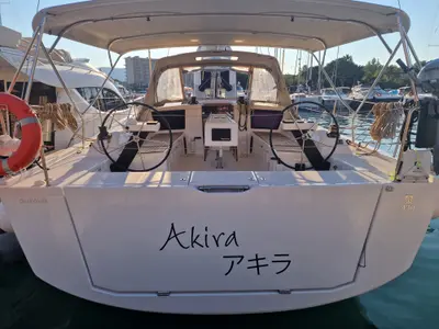 Cockpit of Akira, a Dufour 430 GL sailboat at Tonnarella, Italy